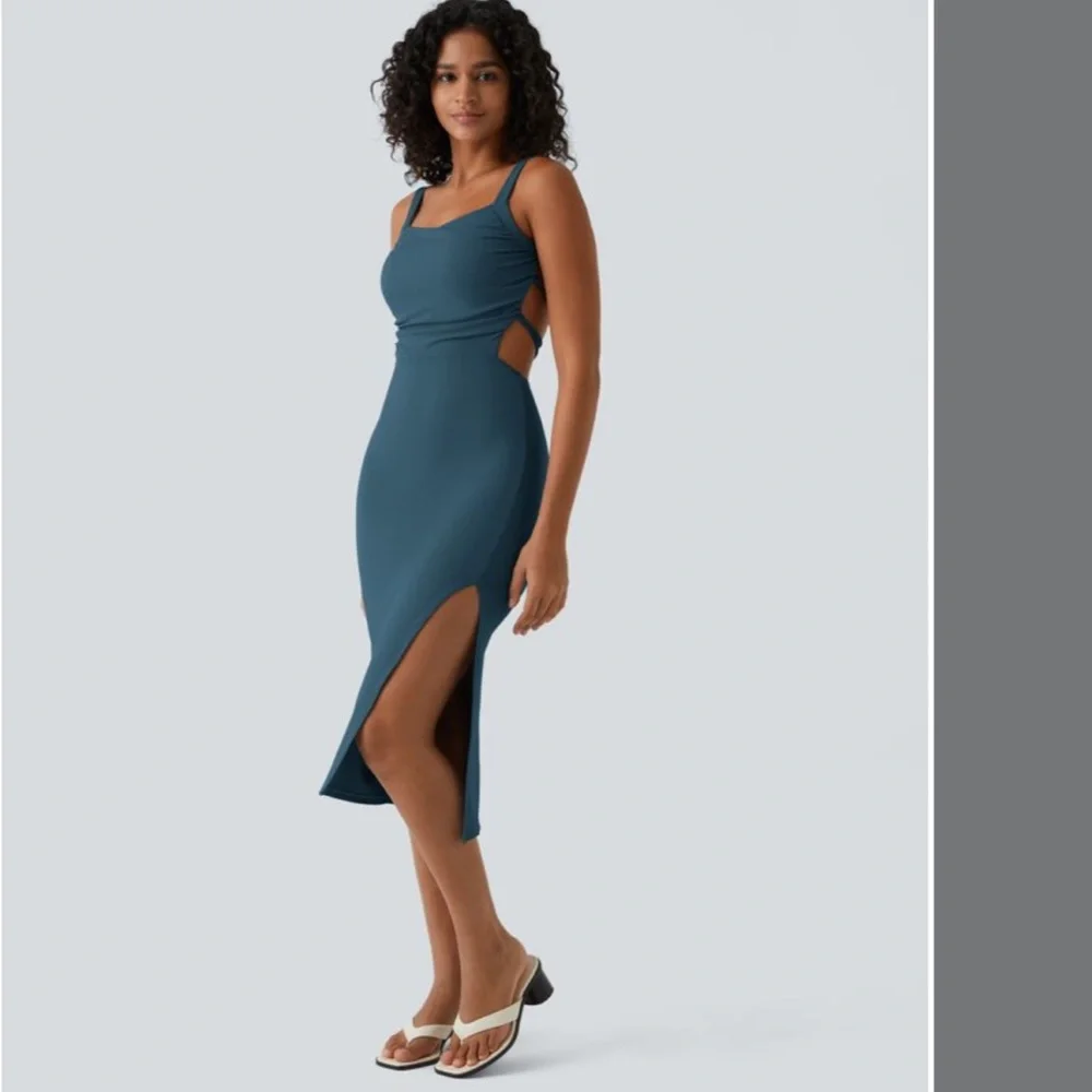 🗽NWT HALARA Bodycon Midi Casual Dress - Picture 3 of 3